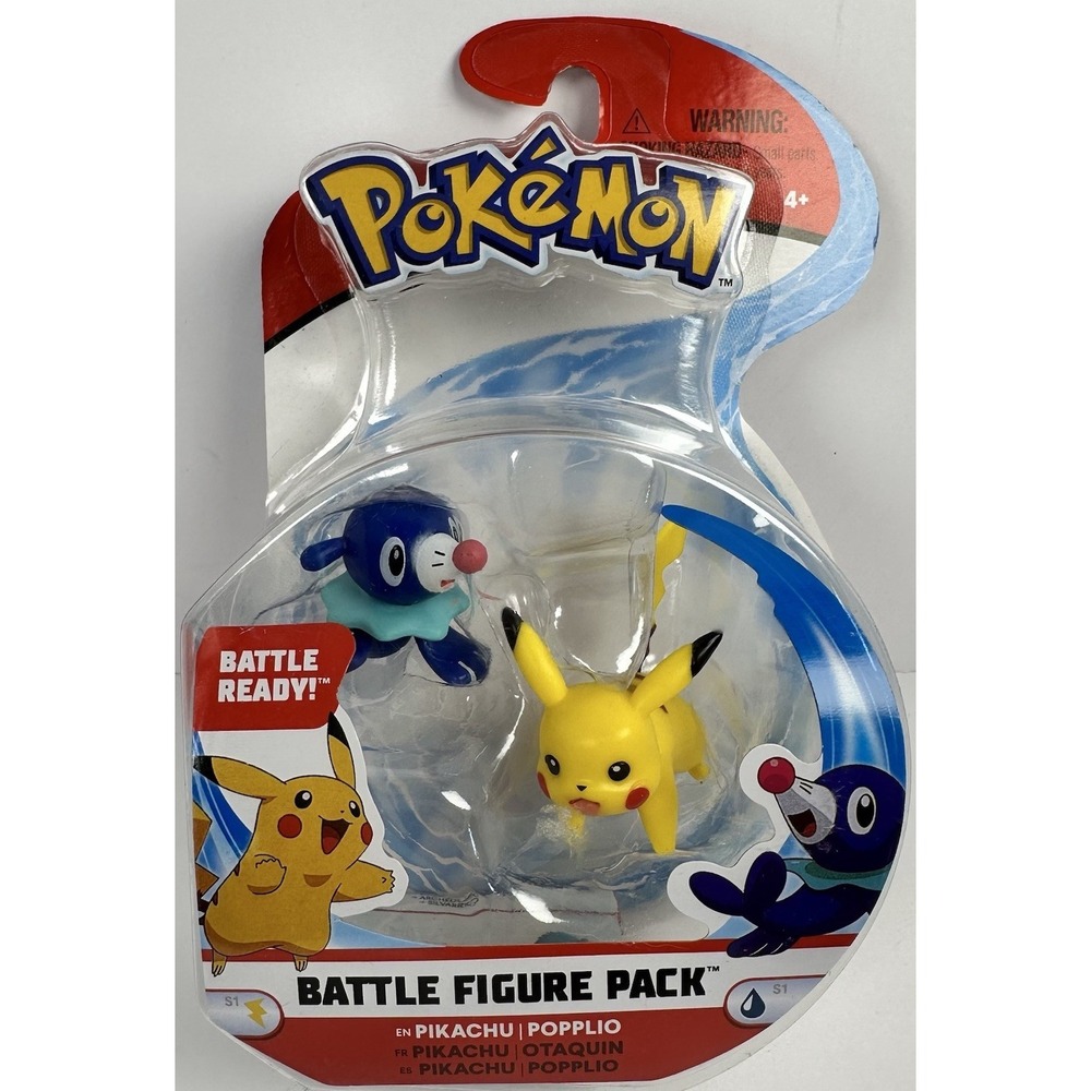 Pokemon Pikachu Popplio Battle Figure Pack WCT Wicked Cool Toys 2018‎ New